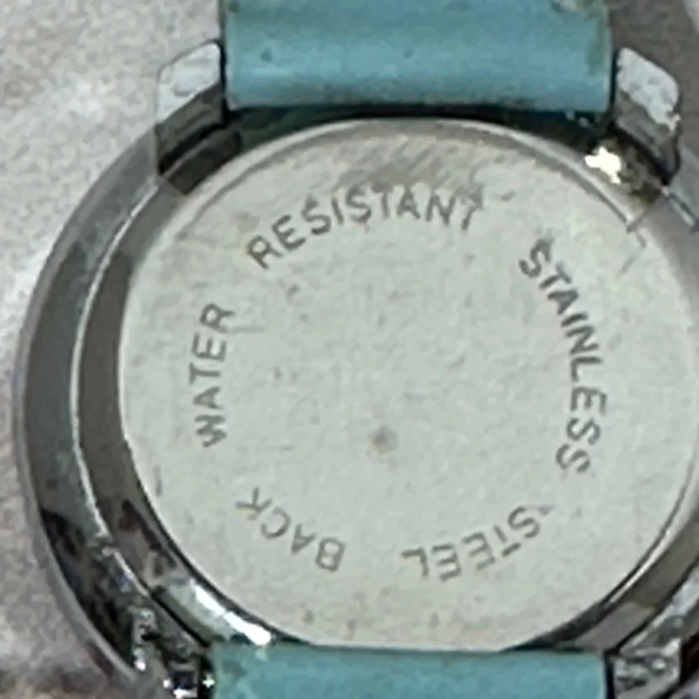 Disney Winnie the Pooh Watch Light Blue Leather Strap Floral Butterfly 3537 - Picture 4 of 7